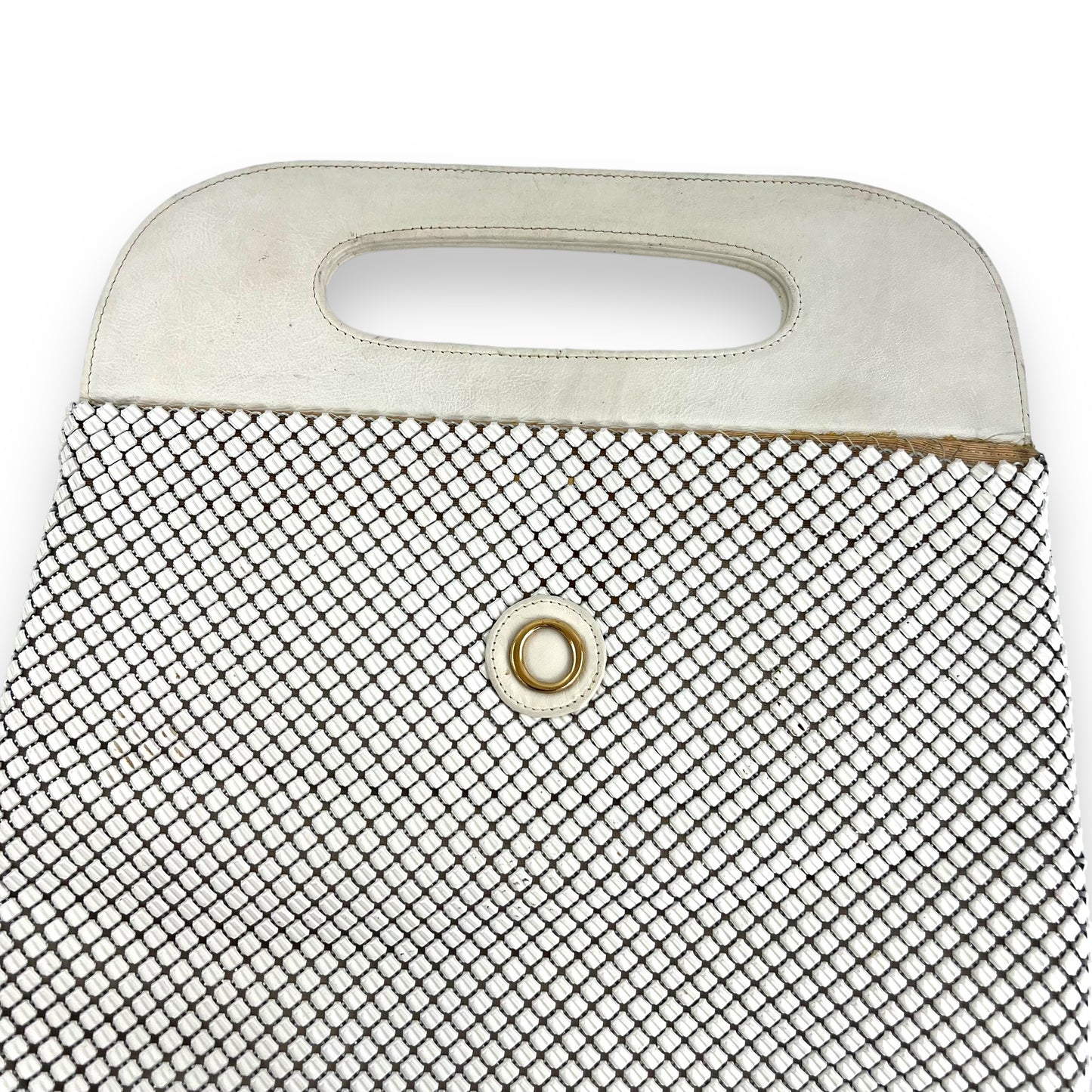 Oroton Top Handle White Mesh Bag