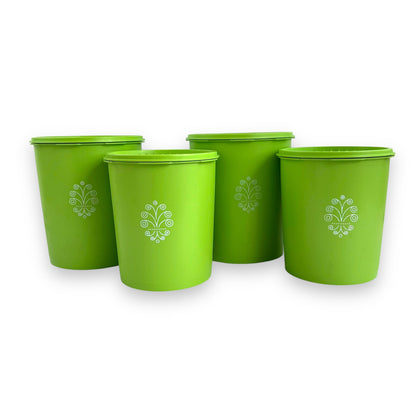 Set of 4 Green Tupperware Containers