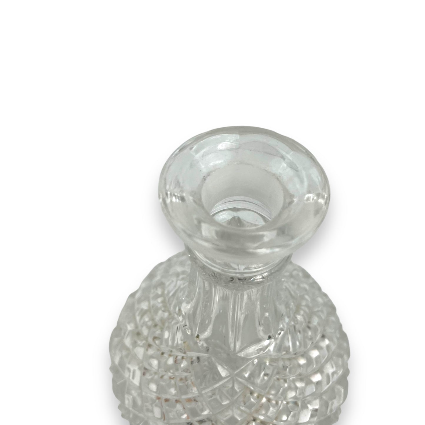 BOHEMIA Cut Glass Decanter SOLID STOPPER Czechoslovakia