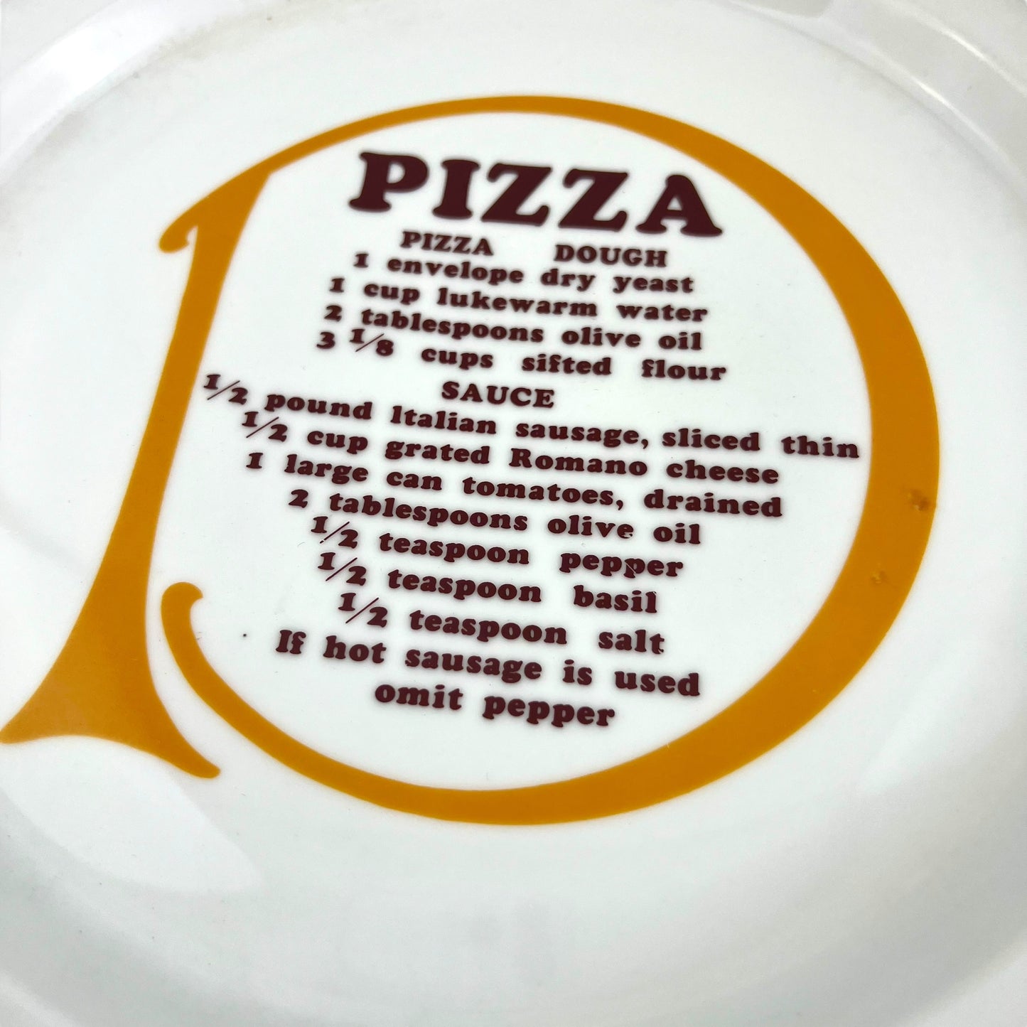 Pizza Recipe Plate