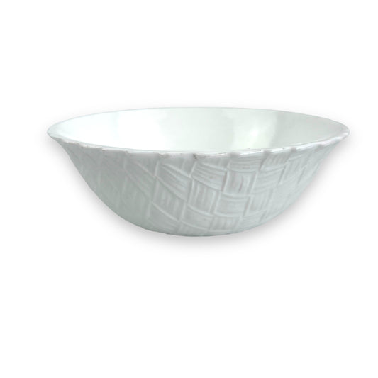 White Basket Pattern Glass Bowl