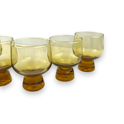 Crown Crystal Kaaru Glass NZ 'Regis' Honeygold, Spirit Glasses Set x6