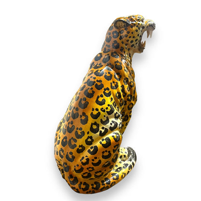 Italian Ceramic Cheetah Statue