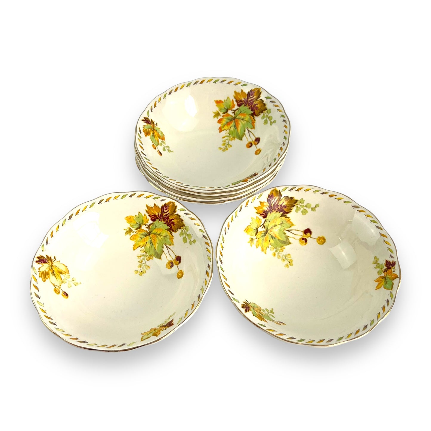 Creampetal Grindley England “Bundarra” Design Serving Bowl Set of 6