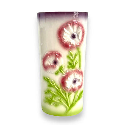 Pink, white, purple & green flower vase