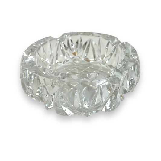 Heavy crystal cut glass ashtray