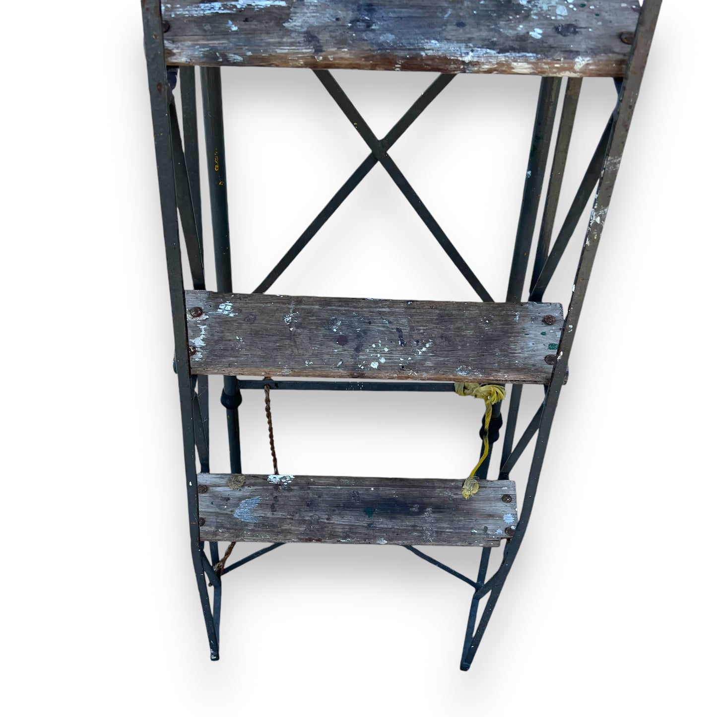 Wooden Step Ladder with Steel Frame