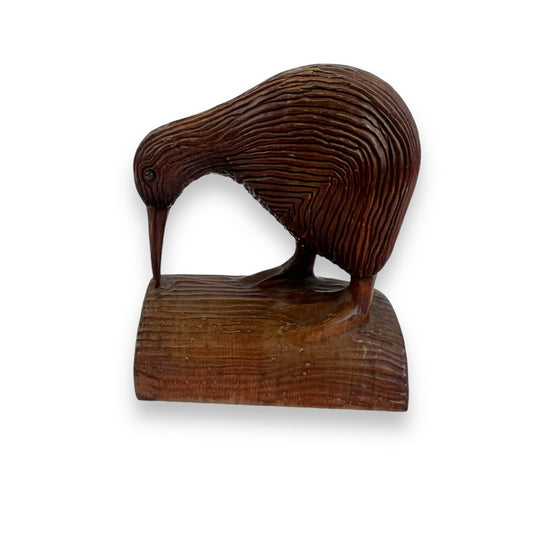 Wooden Kiwi Bird Sculpture - Handmade in New Zealand