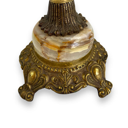 Brass & Onyx Stone Lamp Base