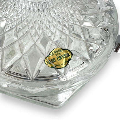 Large Lead Crystal Ice Bucket  with chrome handle