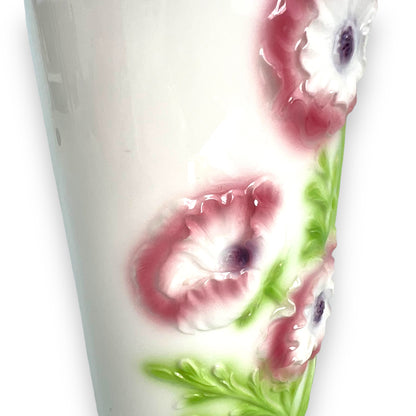 Pink, white, purple & green flower vase