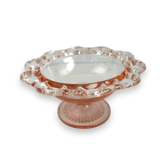 Old Colony Open Lace Edge Pink Depression Glass Bowl