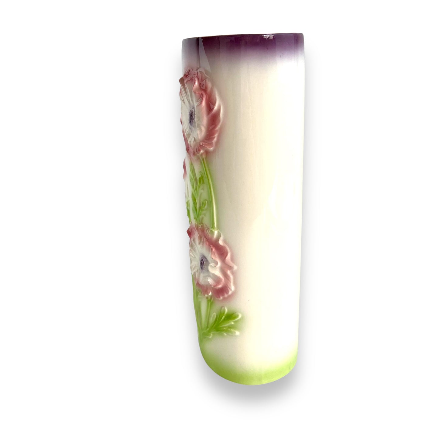 Pink, white, purple & green flower vase