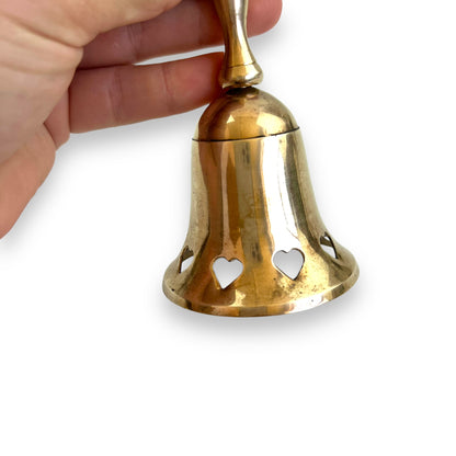 Brass Bell with heart cutouts