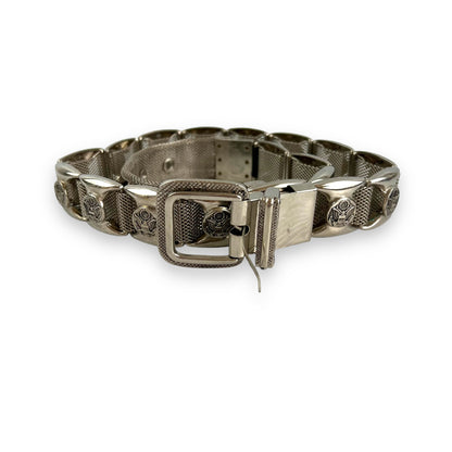 Chrome Silver Mesh Eagle Belt