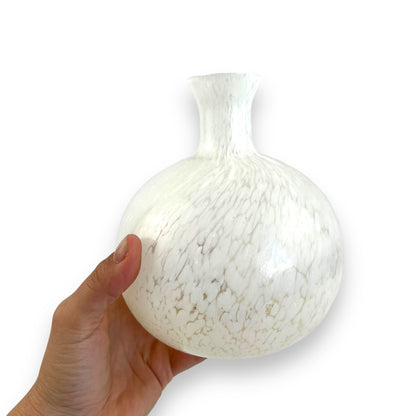 White speckled art glass vase