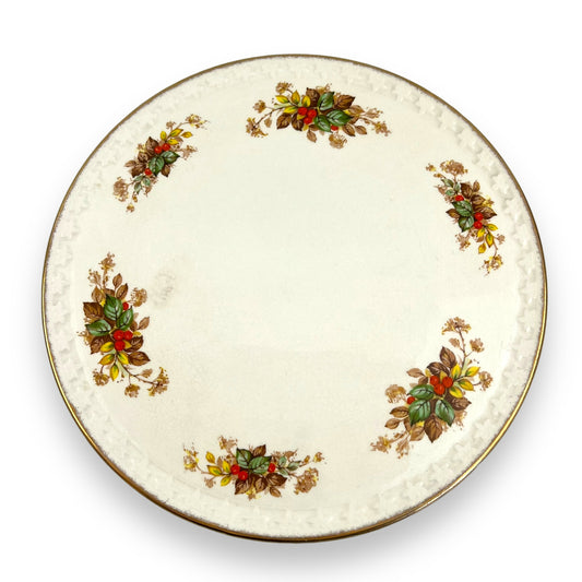 H Aynsley & Co Round Floral Berry Pattern Cake Platter