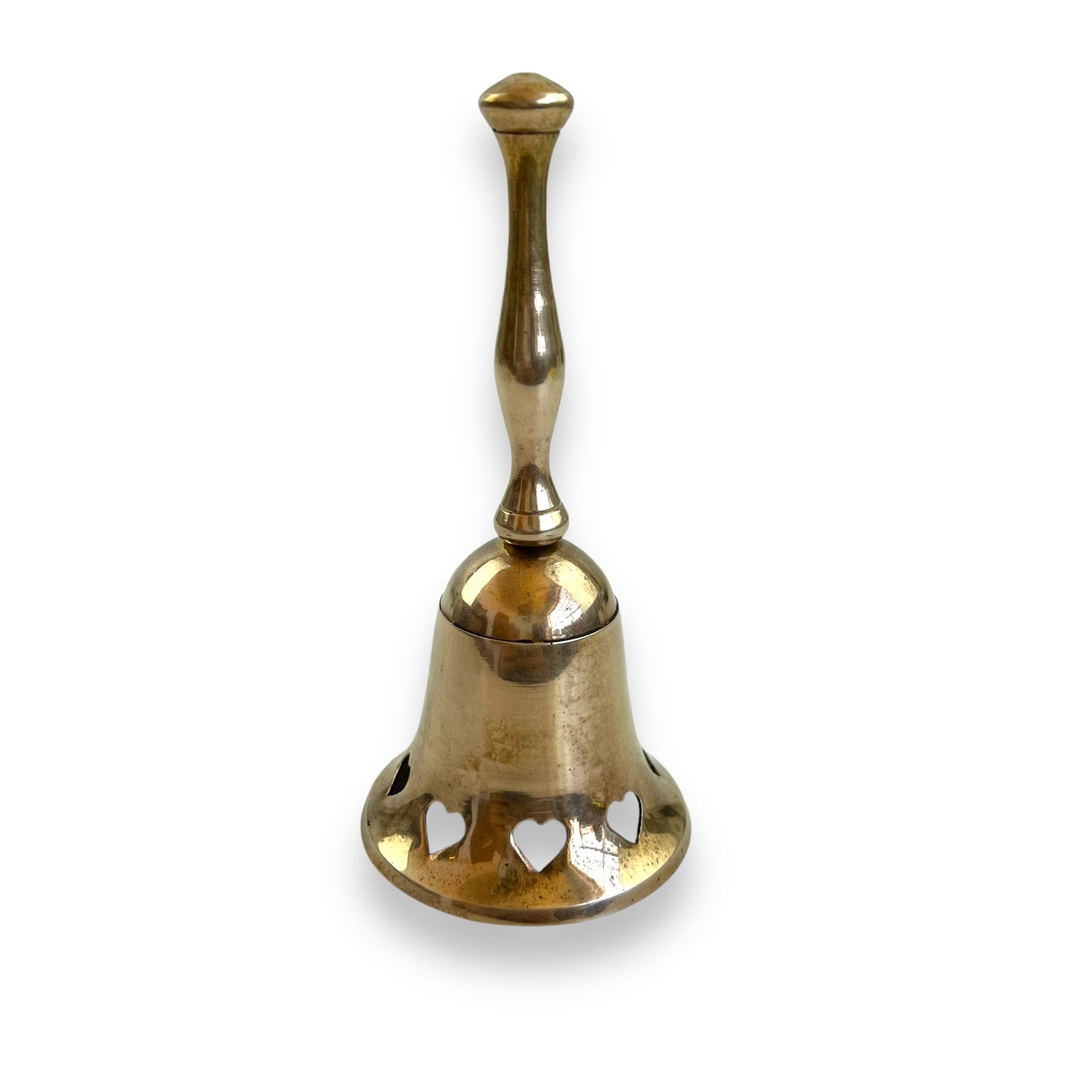 Brass Bell with heart cutouts