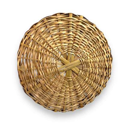 Brown stripe wicker basket