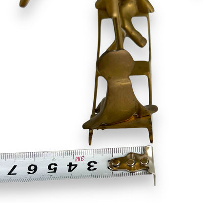 Brass Frogs on See- Saw with umbrella