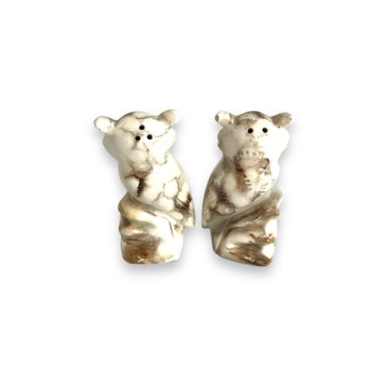 White & Grey Owl Salt & Pepper Shaker Set