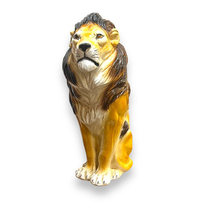 Italian Ceramic Sitting Lion Statue