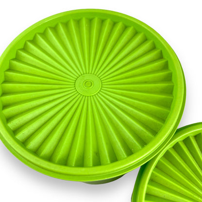 Set of 4 Green Tupperware Containers