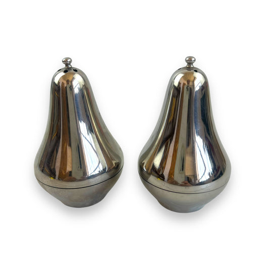 Rubien Stainless Steel 18/10 Pear Shaped Salt & Pepper Shakers - Lucky Wood Japan