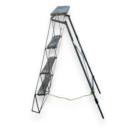 Wooden Step Ladder with Steel Frame