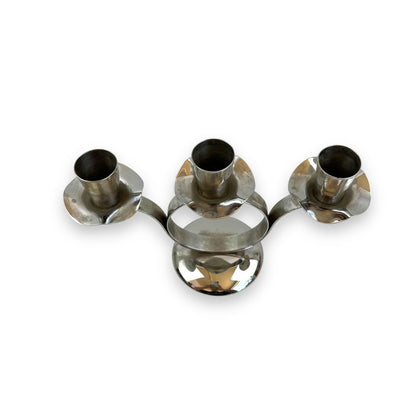 Chrome Silver Candlestick Holder