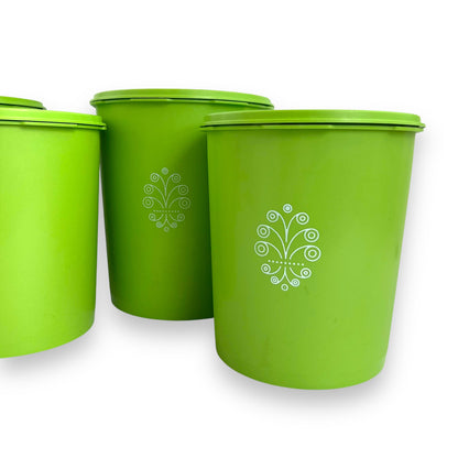 Set of 4 Green Tupperware Containers