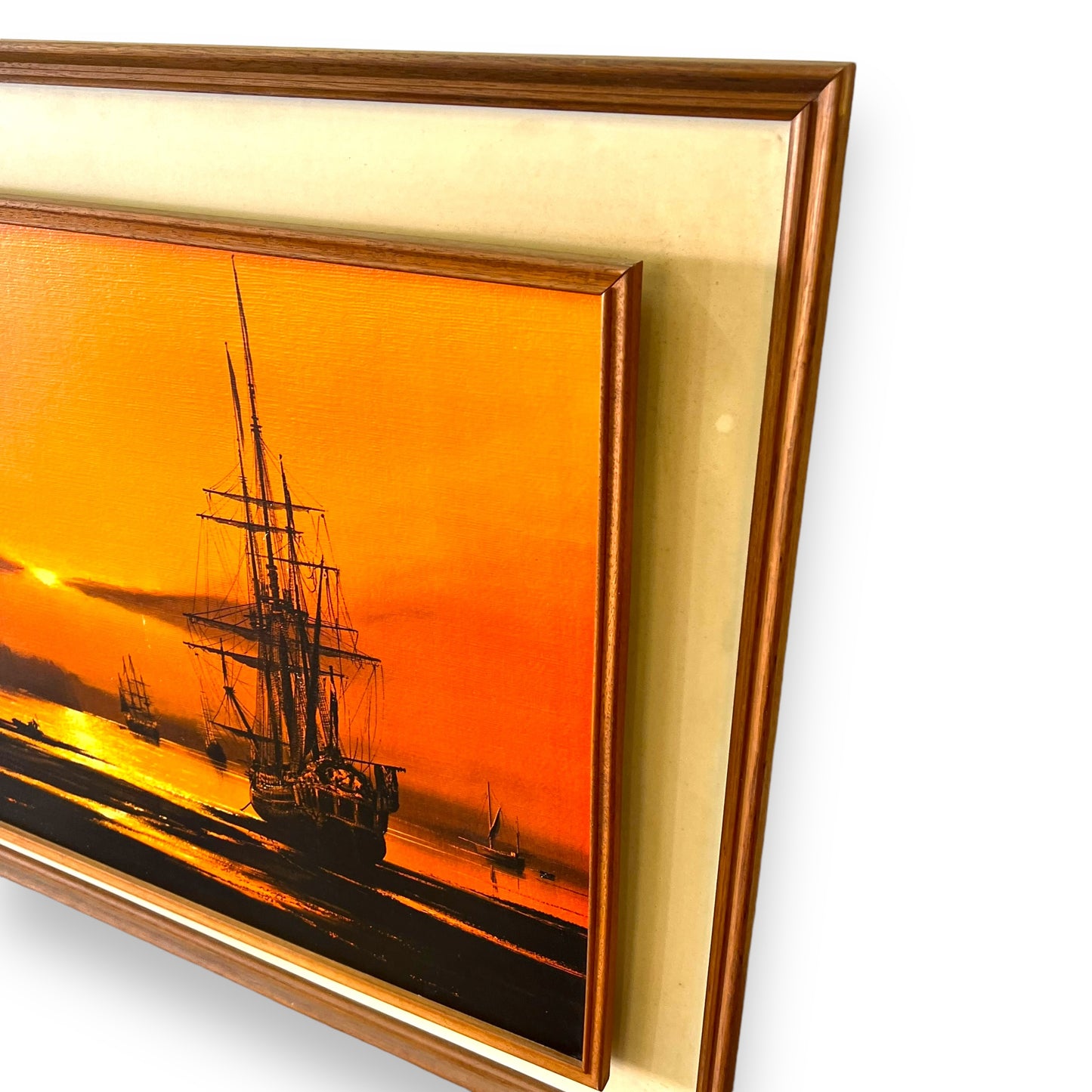 Orange Tall Ship Framed Art Print