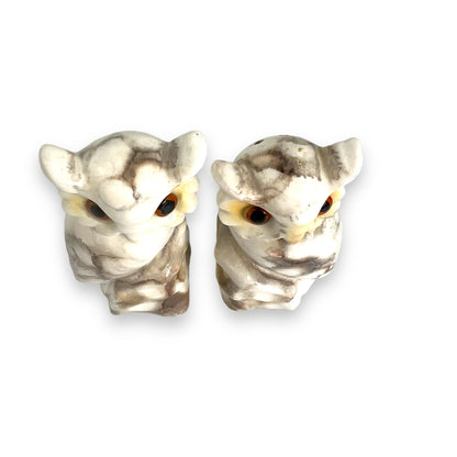 White & Grey Owl Salt & Pepper Shaker Set