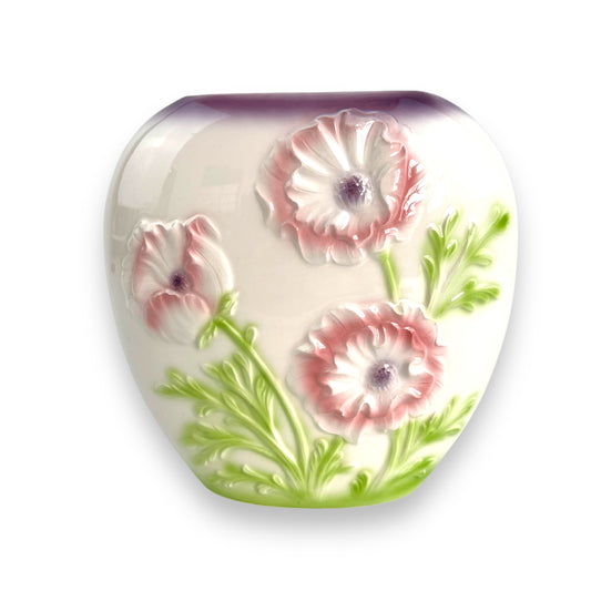 Pink, white, purple & green flower vase