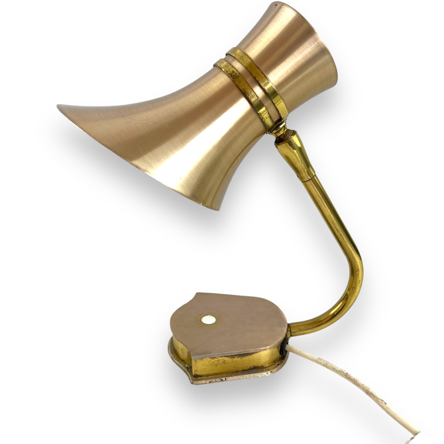 Gold atomic anodised desk lamp