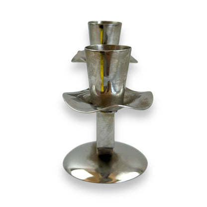 Chrome Silver Candlestick Holder