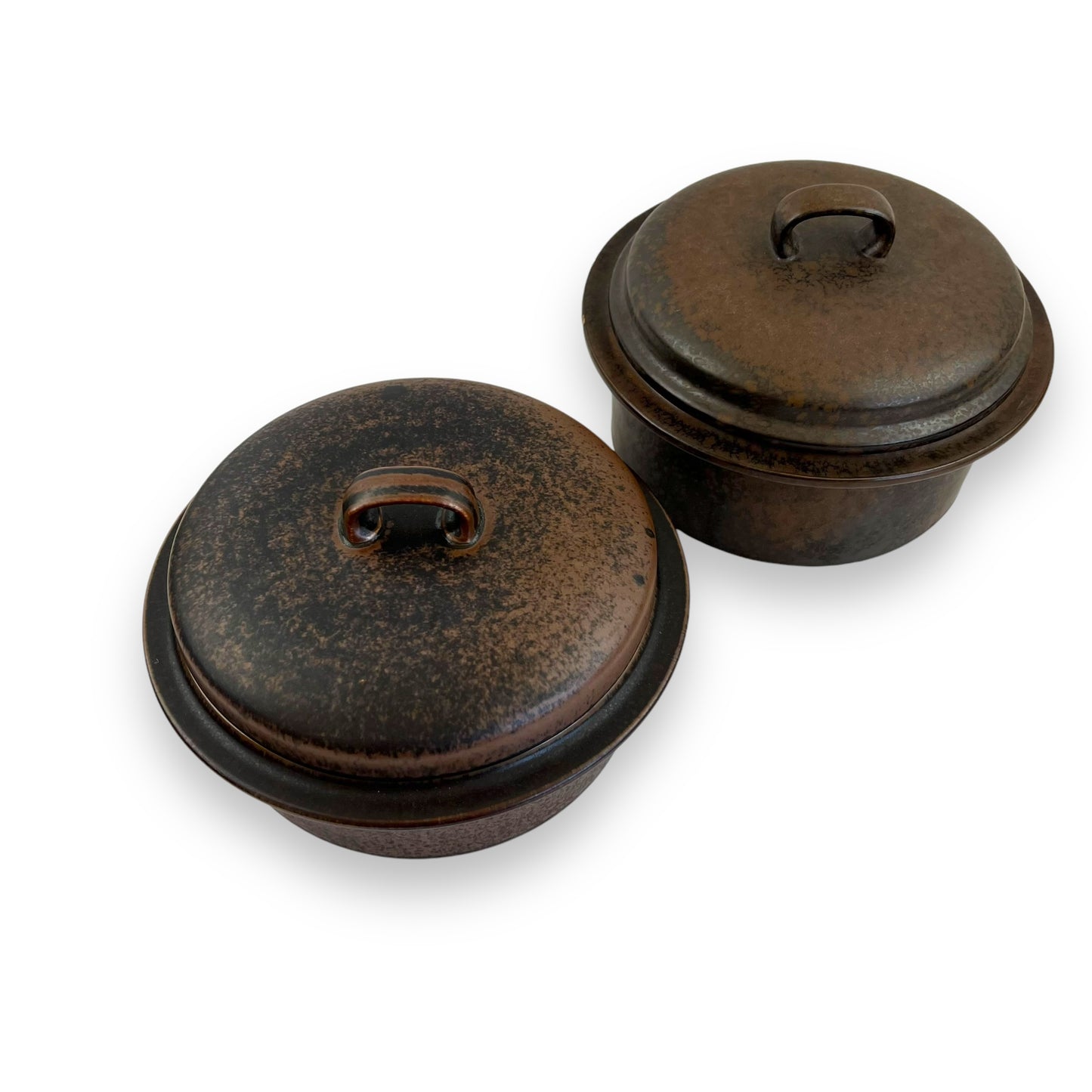 Brown Baking Pot with Lid Set of 2