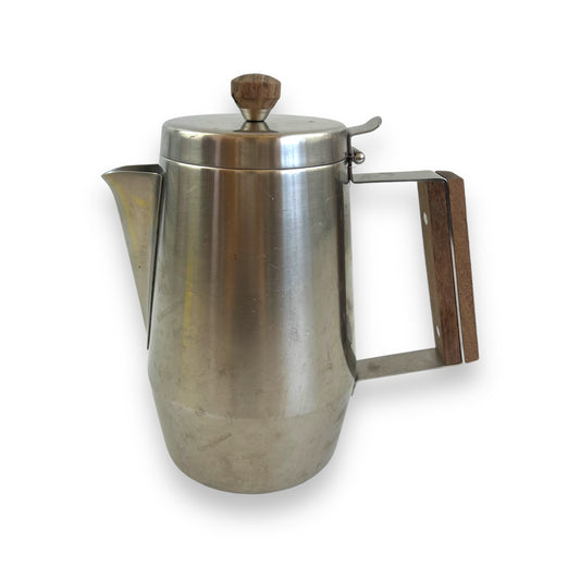 Lucky Wood 18-8 Stainless Steel Teapot – Wooden Handle, Made in Japan