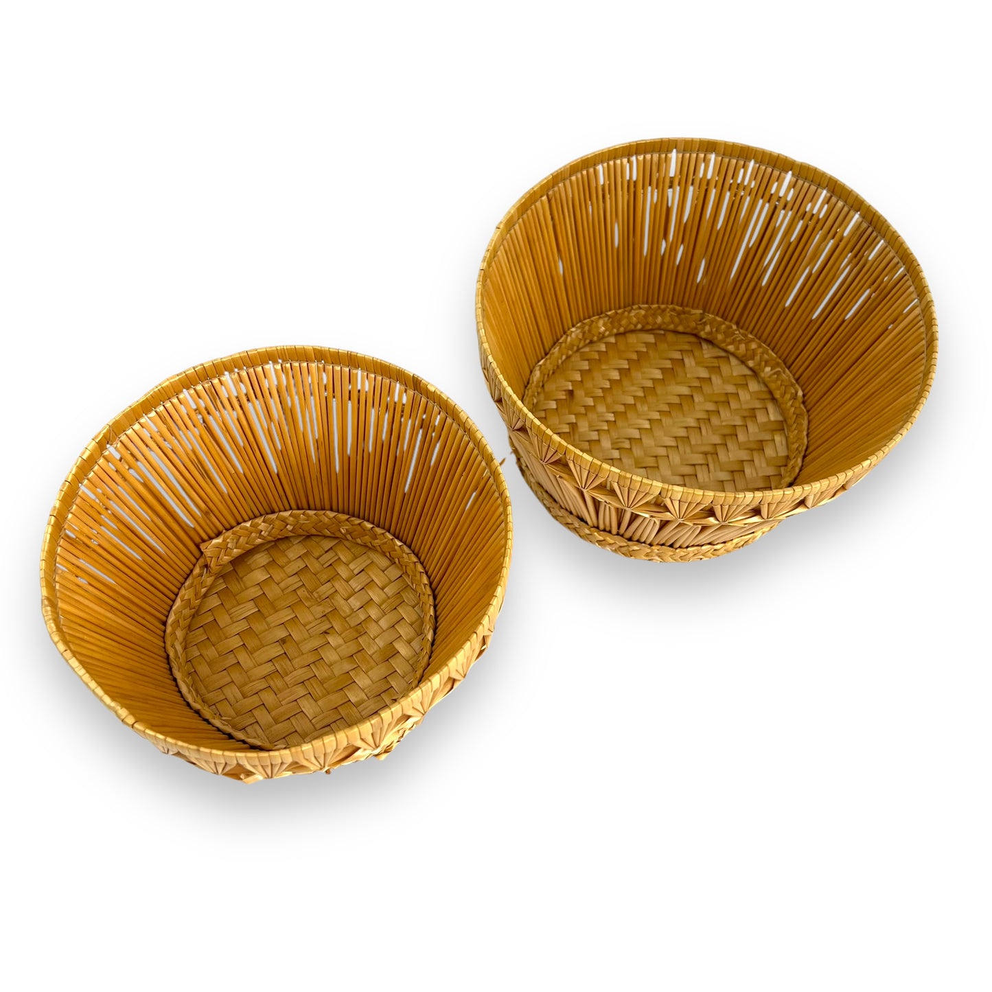 Wicker basket bowl set of 2