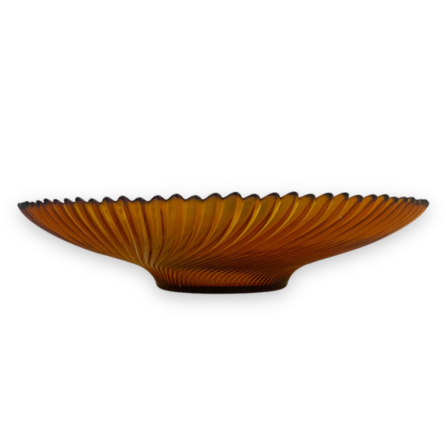 Amber Glass Decorative Display Bowl