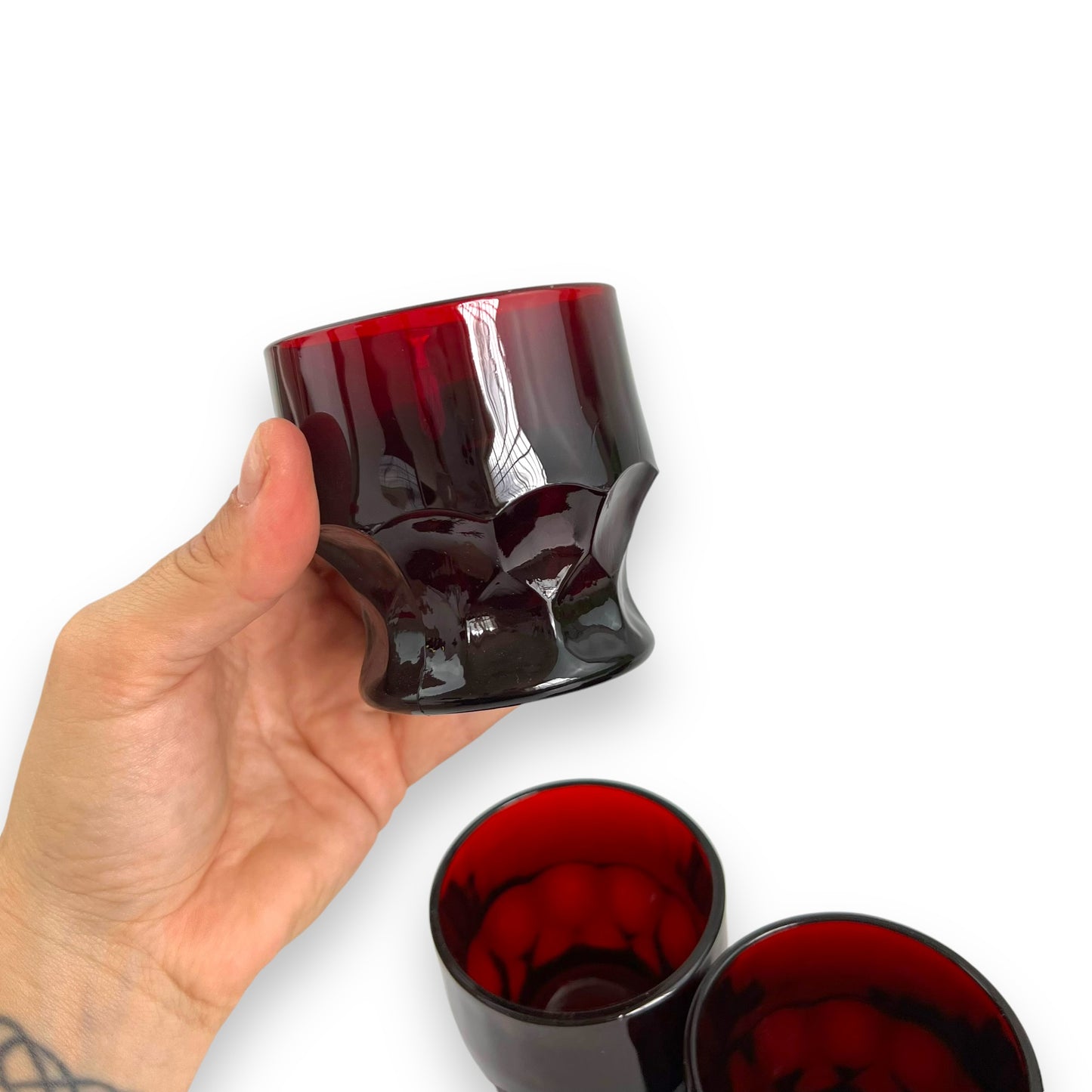 Anchor Hocking Ruby Red Georgian Glass Set of 6