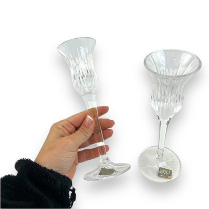 Mikasa Germany Glass Candlestick Holder Set of 2