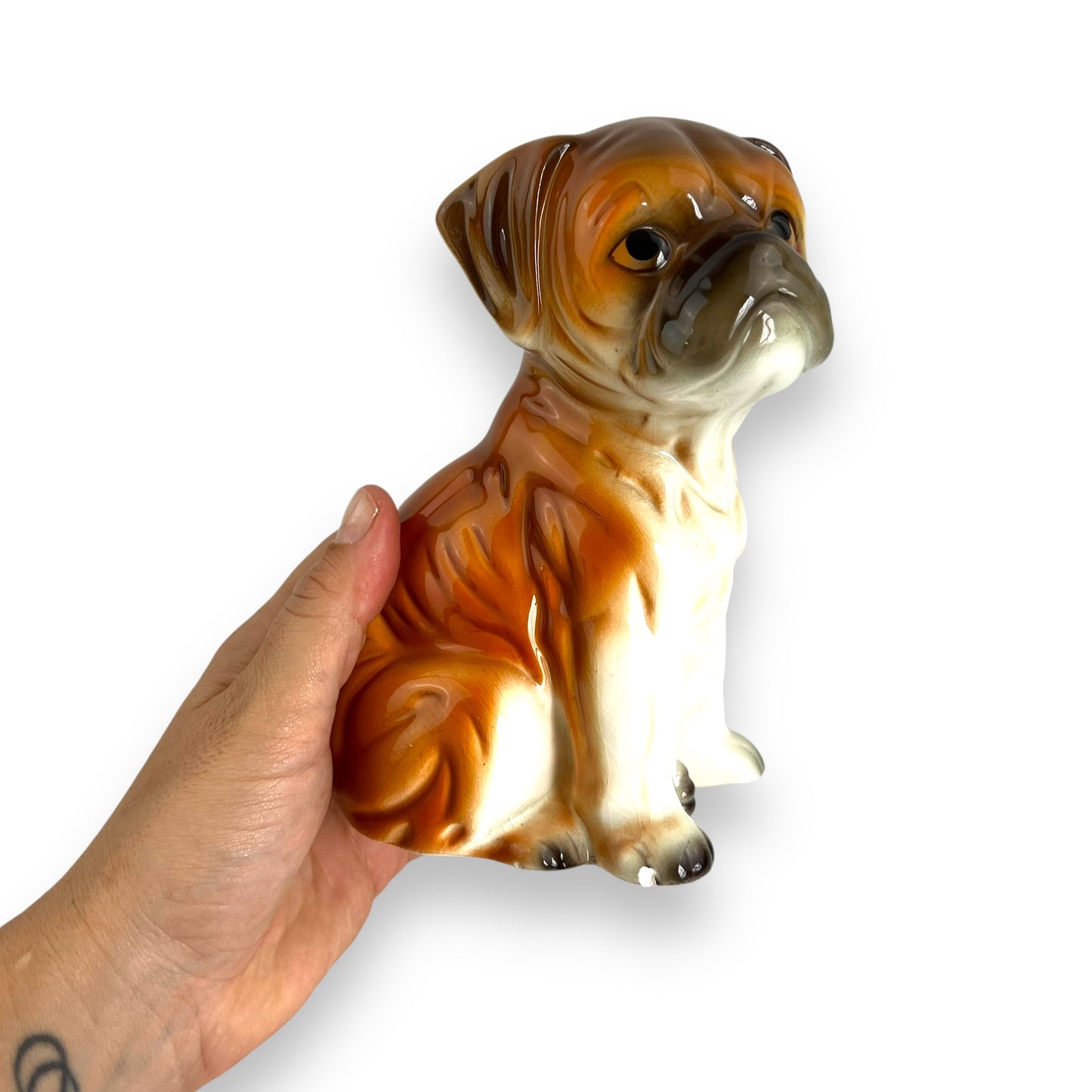 Boxer Dog Ceramic Statue