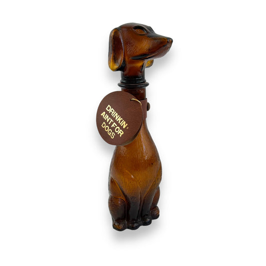 Amber Glass Dachshund Decanter