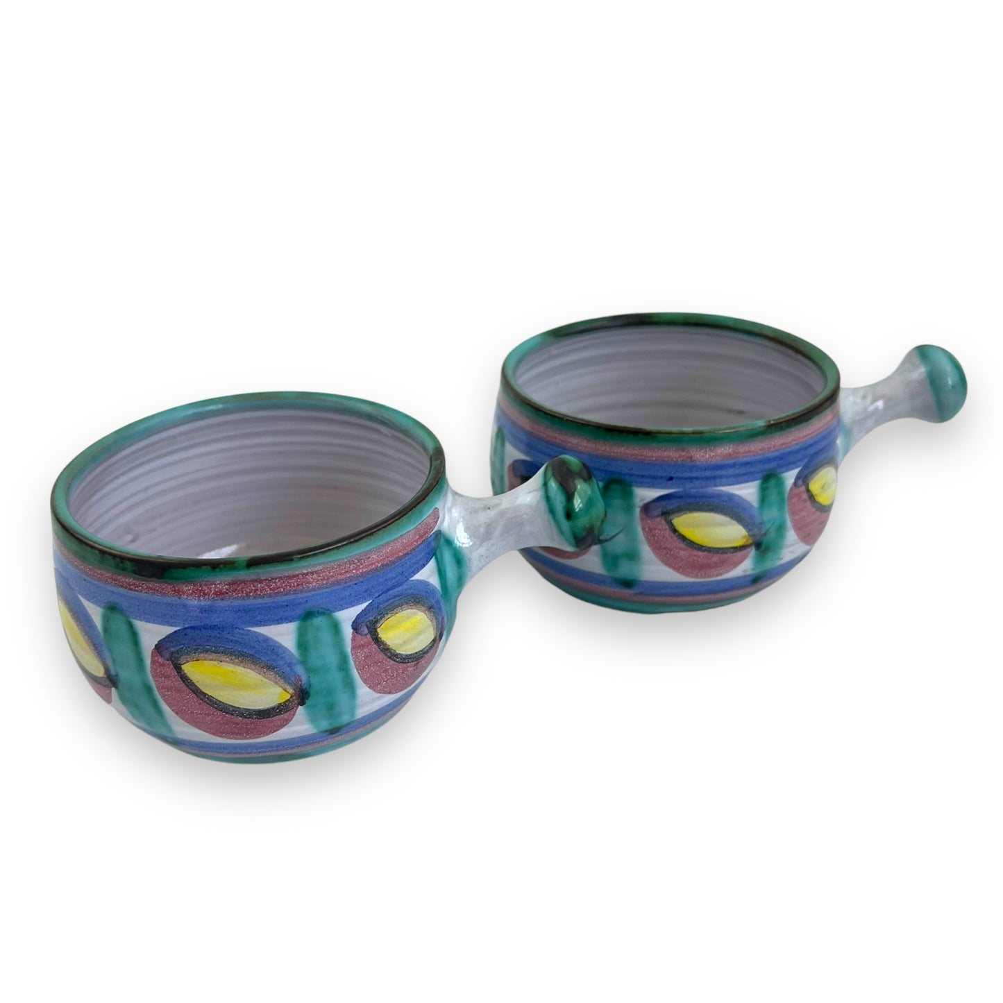 Tintagel pottery Dragon's eye pattern ramekin set of 2