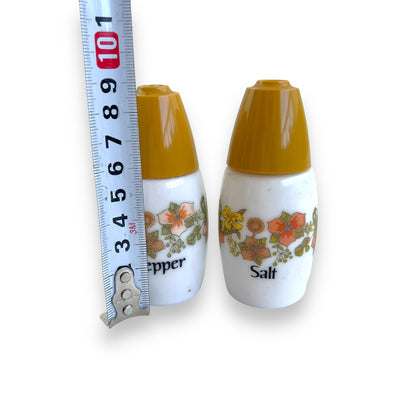 Salt & Pepper Shakers – Floral Design with Mustard Yellow Tops