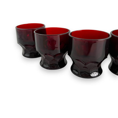 Anchor Hocking Ruby Red Georgian Glass Set of 6