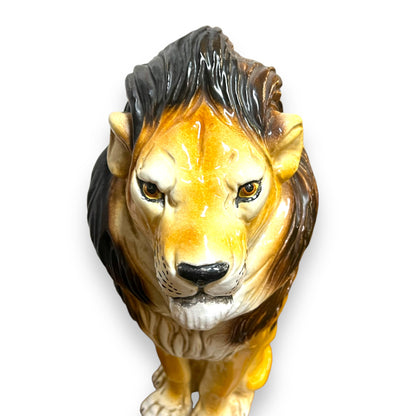 Italian Ceramic Sitting Lion Statue