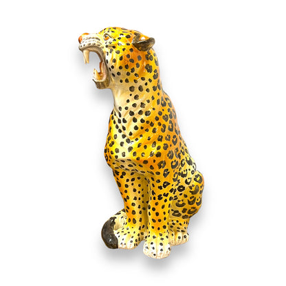 Italian Ceramic Cheetah Statue