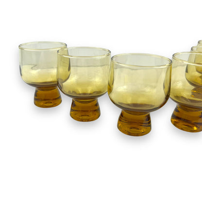 Crown Crystal Kaaru Glass NZ 'Regis' Honeygold, Spirit Glasses Set x6